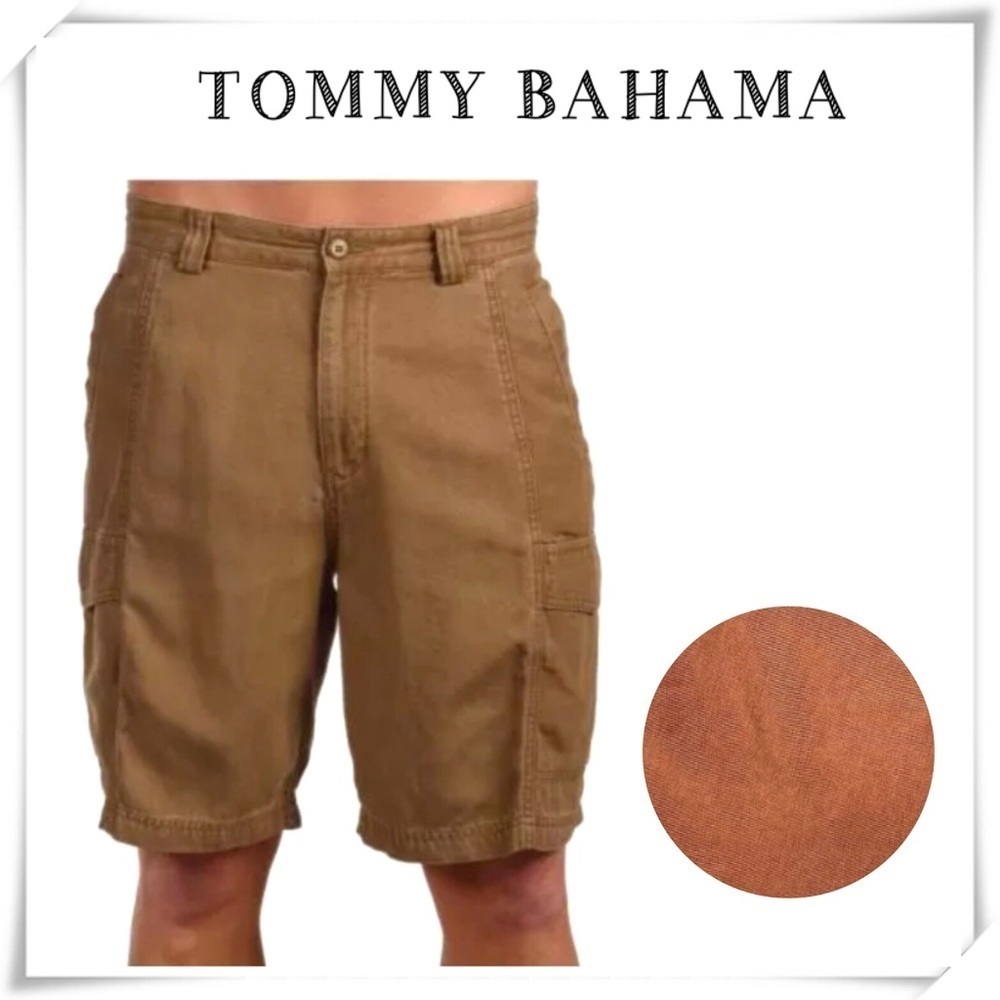 TOMMY Bahama Key Grip Relax fit Cargo Shorts in Rustic Oregano British Size 39